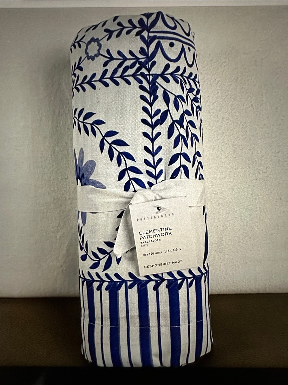 Pottery Barn Mark D Sikes Clementine Patchwork Tablecloth 70”x126”